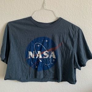 NASA logo crop top graphic tee
